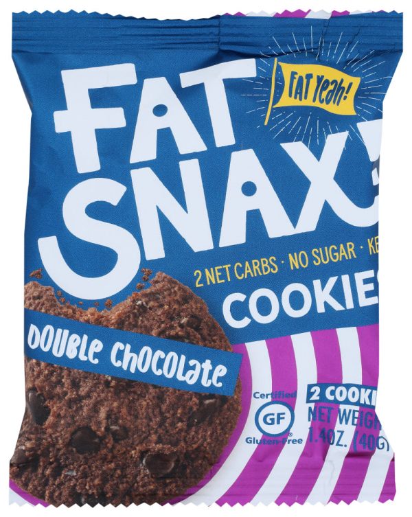 FAT SNAX: Double Chocolate Chip Cookies, 1.40 oz Supply